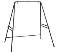 Outsunny soporte para silla colgante sostén para columpio con marco de acero carga 150 kg para patio terraza balcón jardín negro 180 cm