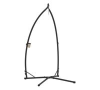 Outsunny soporte para silla colgante de huevos altura 215 cm con estructura de acero base estable y portavaso soporte para silla columpio para patio jardín balcón carga 150 kg negro