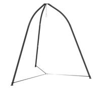 Outsunny soporte para silla colgante triangular altura 210 cm, con cadena ajustable, base estable, resistente a la intemperie, estructura de silla colgante para patio, jardín, carga 150 kg, negro