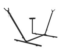 Outsunny Soporte Pied de hamac con portavasos Estructura Robusta metal epoxi Negro dim. 285 largo x 125 ancho x 110 alto cm 150kg sin hamaca Aosom España