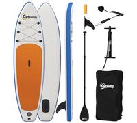 Outsunny Stand Up Paddling Board Set hinchable 305 cm SUP Board con remo de aluminio ajustable, correa para el pie extraíble, antideslizante, accesorios para mochila, 150 kg para adultos