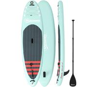 Outsunny Tabla de Paddle Surf Hinchable 320 cm, con Superficie Antideslizante Remo de Aluminio Ajustable Quilla Bomba y Mochila
