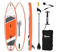 Outsunny Tabla de SUP inflable para adultos, tabla de paddle surf con cubierta antideslizante de EVA, remo de aluminio ajustable, mochila, bomba, aleta extraíble, carga de 160 kg, 320 x 82 x 15 cm,