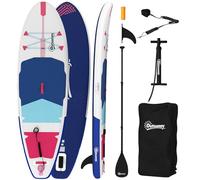 Outsunny Tabla de SUP inflable para adultos, tabla de paddle surf con cubierta antideslizante de EVA, remo de aluminio ajustable, mochila, bomba, aleta extraíble, carga de 160 kg, 305 x 89 x 15 cm,