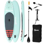 Outsunny Tabla Paddle Surf Hinchable con Accesorios, 320 cm, Remo de Aluminio Ajustable, Quilla, Stand Up Paddle Board con Superficie Antideslizante de EVA, Bomba y Mochila, Carga 160 kg, para Adultos