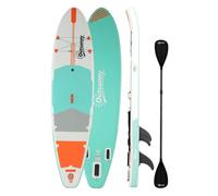 Outsunny Tabla Paddle Surf Hinchable con Accesorios 335 cm, Remo Convertible, Asiento, Aletas, Stand Up Paddle Board con Superficie EVA Antideslizante, Bomba, Mochila, Funda, Carga 180 kg para Adultos