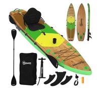 Outsunny Tabla Paddle Surf Hinchable con Accesorios, 335 cm, Remo Convertible, Asiento, Aletas, Stand Up Paddle Board con Superficie Antideslizante, Bomba, Mochila y Funda, Carga 180 kg, para Adultos