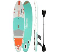 Outsunny Tabla Paddle Surf Hinchable SUP Extra Largo de 335 cm con Asiento Remo Convertible Aletas Bomba y Mochila Carga 180 kg