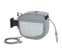Outsunny Tambor de manguera con manguera de jardín 30 m, caja giratoria 180° con enrollado automático y autobloqueo