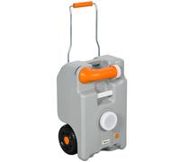 Outsunny Tanque de Agua con Ruedas para Camping Bidón de Agua 22 L con Pico de Drenaje Giratorio Asa Plegable 33x26x53 cm Gris Aosom España