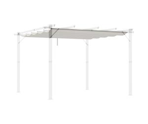 Outsunny Techo de Pérgola 2,5x2,55 m Techo de Repuesto Retráctil para Sombrilla Toldo de Tela para Cenador Jardín con 10 Orificios de Drenaje Crema