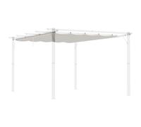 Outsunny Techo de Pérgola 3,5x2,5 m Techo de Repuesto Retráctil para Sombrilla Toldo de Tela para Cenador Jardín con 10 Orificios de Drenaje Crema