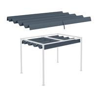 Outsunny Techo de Pérgola 3x2, 5 m Techo de Repuesto Retráctil para Sombrilla Toldo de Tela para Cenador Jardín con 8 Orificios de Drenaje