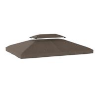 Outsunny Techo de Repuesto 4x3 m para Cenador de Jardín 2 Niveles Transpirable con 10 Orificios de Drenaje Cubierta de Repuesto de Gazebo Pabellón Exterior Marrón