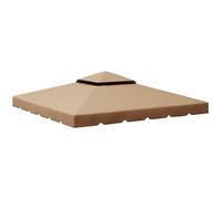 Outsunny Techo de Repuesto para Cenador 3x3 m Cubierta de Repuesto con Doble Techo y 8 Orificios de Drenaje Caqui Aosom España