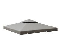 Outsunny Techo de Repuesto para Cenador 3x3 m Cubierta de Repuesto con Techo Doble y 8 Orificios de Drenaje Gris Claro