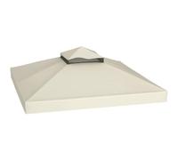 Outsunny Techo de Repuesto para Cenador 3x3 m Techo Doble Crema | Cubierta de Repuesto, Orificios de Drenaje, Protección UPF30+, SOLO Toldo de Recambio para Pabellón Gazebo