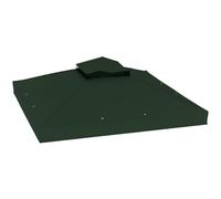 Outsunny Techo de Repuesto para Cenador 3x3 m Techo Doble Verde | Cubierta de Repuesto, Orificios de Drenaje, Protección UPF30+, SOLO Toldo de Recambio para Pabellón Gazebo