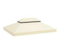 Outsunny Techo de Repuesto para Cenador 3x4 m Techo Doble UPF30+ Crema | Cubierta de Repuesto, Orificios de Drenaje, Tela Oxford 600D Impermeable, SOLO Toldo de Recambio para Pabellón