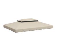 Outsunny Techo de Repuesto para Cenador, 4x3 m, Cubierta de Repuesto con Techo, 8 Orificios de Drenaje, SOLO Toldo de Recambio para Pabellón Gazebo, Beige