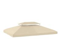Outsunny Techo de Repuesto para Cenador, 4x3 m, Cubierta de Repuesto con Techo Doble, 10 Orificios de Drenaje y Protección UV, Solo Toldo de Recambio para Pabellón Gazebo, Blanco Crema