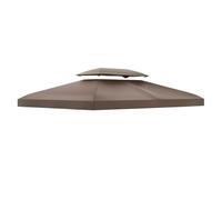 Outsunny Techo de Repuesto 4x3 m para Cenador de Jardín 2 Niveles Transpirable con 10 Orificios de Drenaje Cubierta de Repuesto Marrón Aosom España