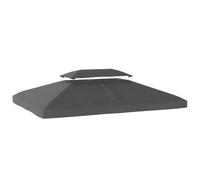 Outsunny Techo de Repuesto para Cenador con Techo Doble 4x3 m, Gris Oscuro | Cubierta de Repuesto, 10 Orificios de Drenaje, Protección UV, SOLO Toldo de Recambio para Pabellón Gazebo