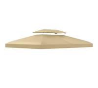 Outsunny Techo para Cenador Cubierta de Repuesto 4x3 m de 2 Niveles Toldo para Pérgola Recambio con 10 Orificios de Drenaje Crema Aosom España