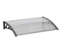 Outsunny Tejadillo de Protección 110x60 cm Tejadillo Exterior para Puertas y Ventanas contra Sol y Lluvia con Soporte Transparente Aosom España