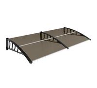 Outsunny Tejadillo de Protección 200x96 cm Marquesina para Puertas y Ventanas contra Sol y Lluvia Soporte de PP Policarbonato Marrón Aosom España