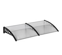 Outsunny Tejadillo de Protección 200x100 cm Marquesina Exterior para Puertas y Ventanas contra Sol y Lluvia con Soporte Transparente Aosom España