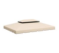 Outsunny Tela de repuesto para pabellón cenador tienda techo de reemplazo gazebo de jardín tejido polyester 4 x 3 m crema Aosom España