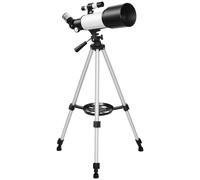Outsunny Telescopio Astronómico 70 mm - 2 Oculares y Adaptador para Smartphone, Blanco/Negro