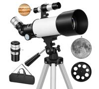 Outsunny Telescopio astronómico 70 mm Blanco Adultos y Principiantes