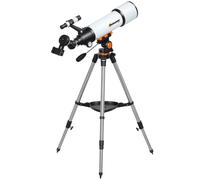 Outsunny Telescopio Astronómico 80mm con Montura EQ, 2 Lentes Oculares y Adaptador para Smartphone, 92x92x130 cm, Blanco y Negro