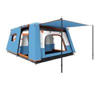 Outsunny Tente de camping familiale 4-5 personas, tente túnel imperméable, portes + fenêtres, ventilée, sac de transporte inclus, facile à monter, 4,3 x 3 x 1,95 m, bleu