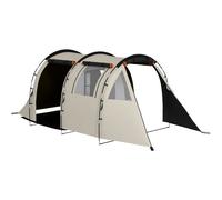 Outsunny Tienda de Campaña con 2 Habitaciones 5 Puertas y Bolsa de Transporte Impermeable 460x230x180 cm Caqui Aosom España