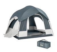 Outsunny - Tienda de campaña (fácil de montar, 2 a 4 personas, con 3 puertas, impermeable, compatible con SUV, con doble tocho, extraíble, alfombra de suelo y bolsa de transporte, color azul oscuro