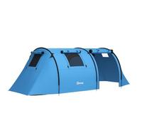 Outsunny Tienda de Campaña Familiar 3 Personas 470x220x150cm | Tienda Camping Plegable Ligera, Puertas Ventallas, Gancho, Bolsa de Transporte, Impermeable 3000 mm, para Playa Senderismo