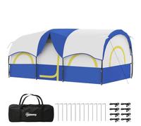 Outsunny Tienda de Campaña Familiar 435x251x195 cm | Tipo Túnel, Para 4 Personas, Impermeable 3000 mm, Tienda de Camping Plegable, 2 Dormitorios, Bolsa de Transporte