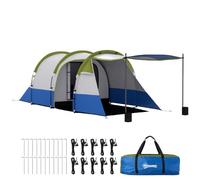 Outsunny Tienda de Campaña Familiar Ligera 420x200x150 cm Azul y Verde