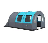 Outsunny tienda de campaña familiar para 3 personas tienda de camping plegable grande impermeable 3000 mm con 2 habitaciones puertas y bolsa de transporte para senderismo 480x260x200 cm gris