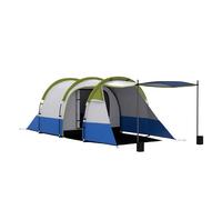 Outsunny Tienda de Campaña Familiar para 3 Personas Tienda Camping Plegable Ligera con 2 Habitaciones Bolsa de Transporte Impermeable 2000 mm para Playa Senderismo 420x200x150 cm Azul Oscuro y Verde