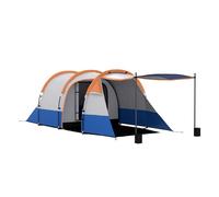 Outsunny Tienda de Campaña Familiar para 3 Personas Tienda de Camping Plegable con 2 Habitaciones y Bolsa de Transporte Impermeable para Senderismo 420x200x150 cm Multicolor