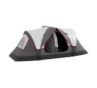 Outsunny Tienda de Campaña Familiar para 3 Personas Tienda de Camping Plegable Grande con 2 Habitaciones y Bolsa de Transporte Impermeable para Senderismo 450x215x180 cm Gris