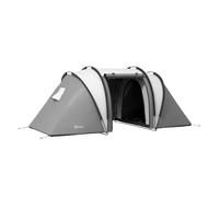 Outsunny tienda de campaña familiar para 4-5 personas tienda de acampada de túnel impermeable 3000 mm con 2 dormitorios bolsa de transporte y gancho para pescar senderismo gris 450 cm