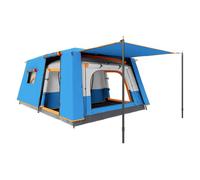 Outsunny Tienda de Campaña Familiar para 4-6 Personas Tienda de Camping Tipo Túnel con 2 Habitaciones Porche Impermeable 3000 mm Anti-UV para Pescar Senderismo Azul Claro