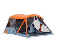 Outsunny Tienda de Campaña Familiar para 4 Personas Tienda Camping Plegable Tipo Túnel con 2 Habitaciones Puertas Ventanas Tragaluces Bolsa y Gancho Impermeable 3000 mm Fácil Montaje para Senderismo
