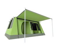 Tienda de Campaña Familiar para 4 Tienda de Camping Tienda de con Mosquitera Gancho y Bolsa de Transporte Anti-UV 405x305x225 cm Verde