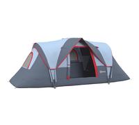 Outsunny Tienda de Campaña para 5-6 Personas Impermeable 3000mm+ Prueba de UV con Bolsa de Transporte y Gancho para Luz de Camping 455x230x180 cm Gris